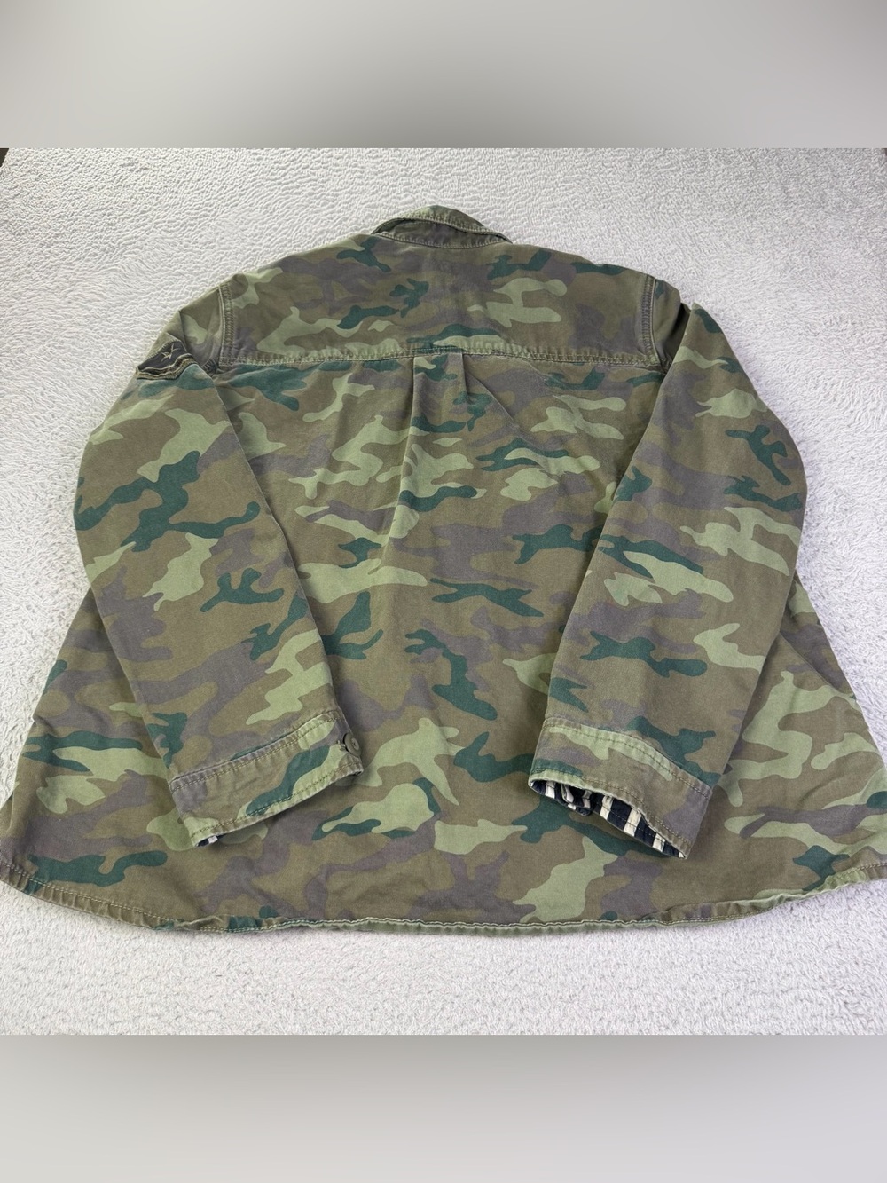 Gap Utility Shirt Shacket Womens XL Green Camo Button Outdoors Military  Y2K - Picture 3 of 11